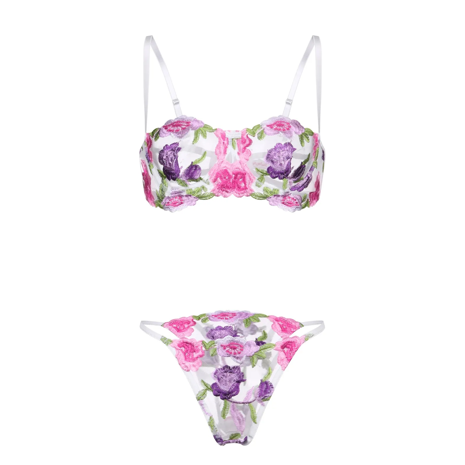 

Women's Underwear White Sexy Lingerie Underwear Set Erotic Lingerie Set Rose Sexy Bra Set Floral Transparent Sexy Lingerie