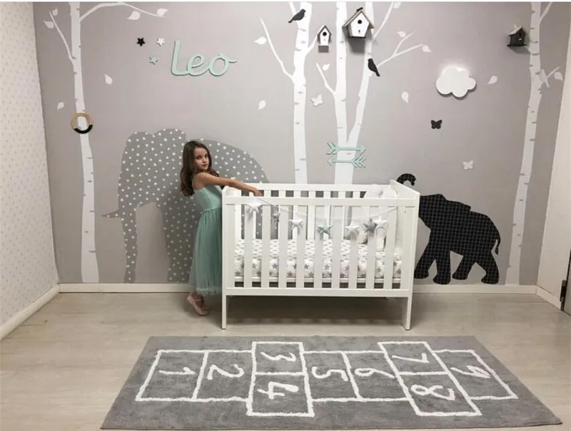 INS Nordic Cotton Checkers Tapete Infantil Decorative Mat 75*180cm Play Mat for Kids Nordic Decor Carpet Fotografia Photo Props