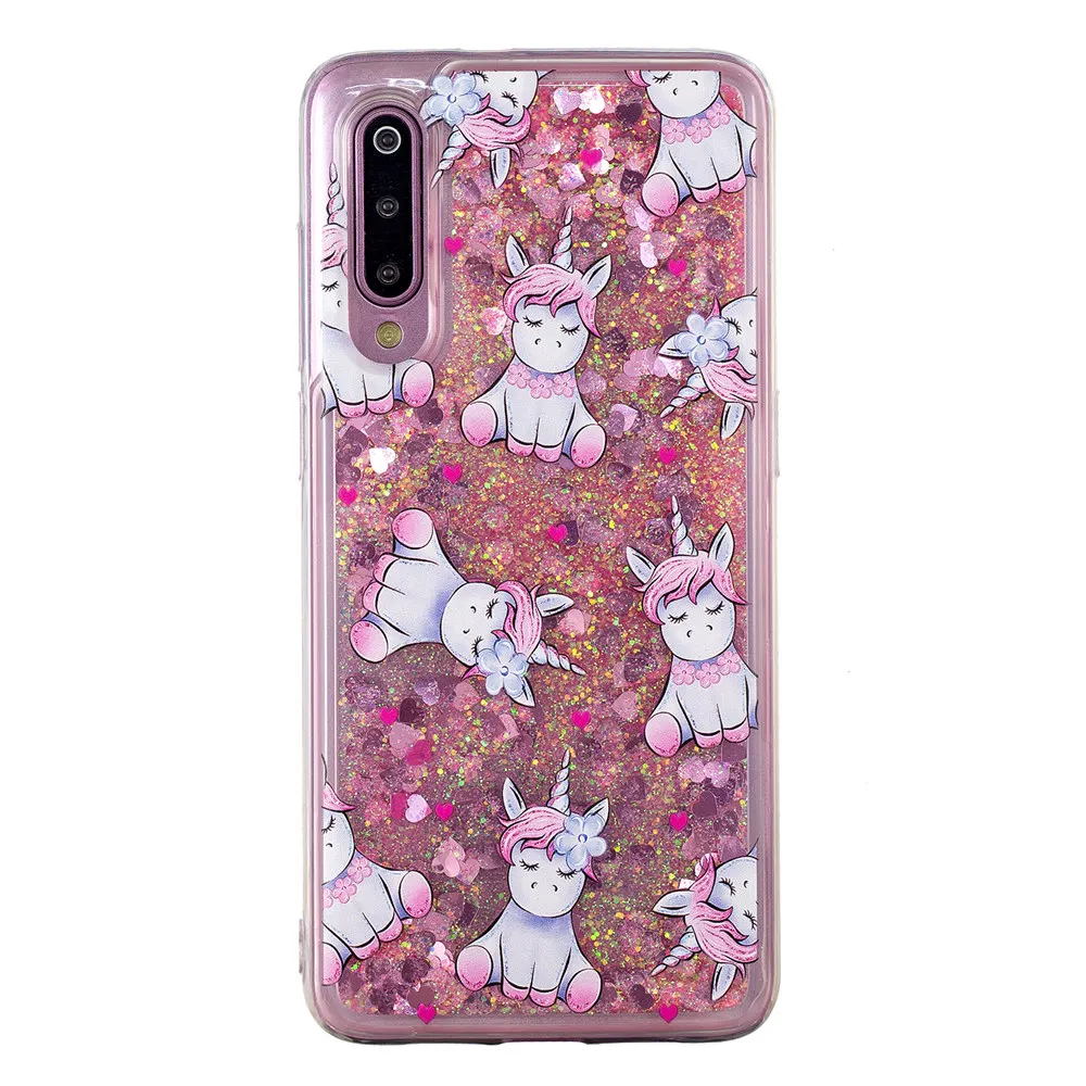 Luxury Painted Unicorn Quicksand Case Cover Shell for Xiaomi Mi 9T 9 A2 Lite A1 Pocophone F1 Redmi 7 7A 6 6A 5 5A Note 7 5 6 Pro