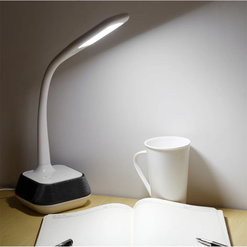 

M6 Abs + Rubber V2.1 Speaker Led Table Lamp Touch Dimmer Dc 5V 1A 5W Lamp + 7W Speaker 5000~6000K 75Db 100Hz-20Khz Home Care