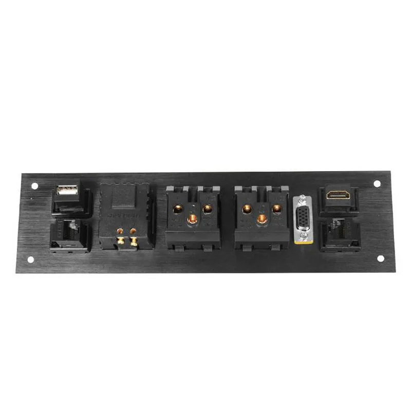 Розетка из матового черного алюминиевого сплава Двойная розетка EU UK US AU