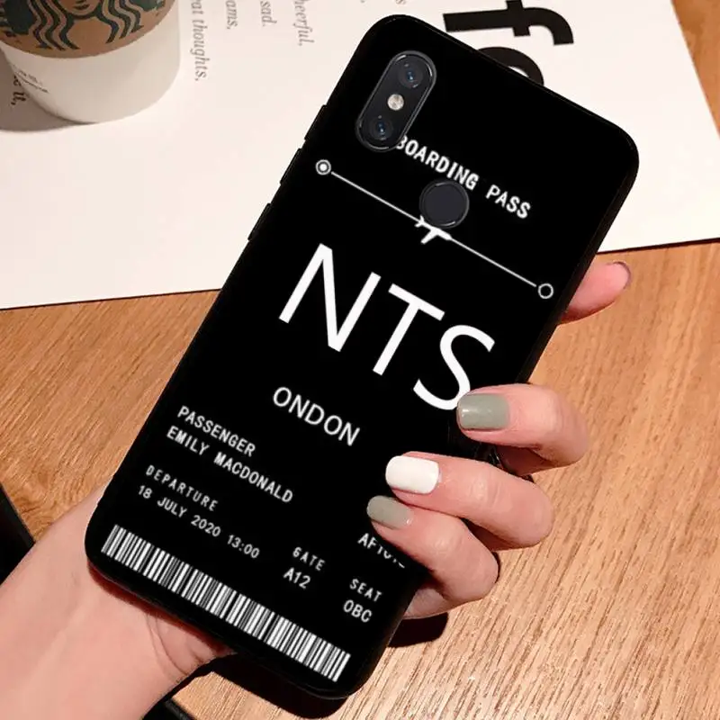 

Personalised Plane Ticket pattern Coque high quality Phone Case shell For Xiaomi Redmi note 7 8 9 t k30 max3 9 s 10 pro lite