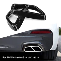 car stainless steel high temperature resistance anti rust black exhaust tailpipe cover trim for bmw 5 series g30 2017 2018 2pcs