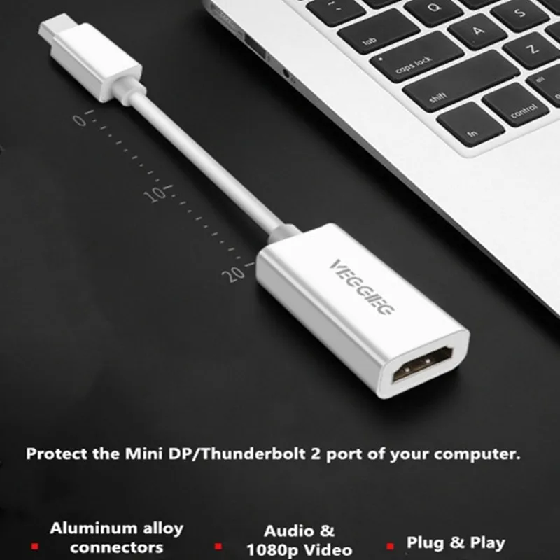 Veggieg Mini Display port to HDMI адаптер Белый (Mini DP HDMI)-Thunderbolt | Thunderbolt 2 порт совместимый