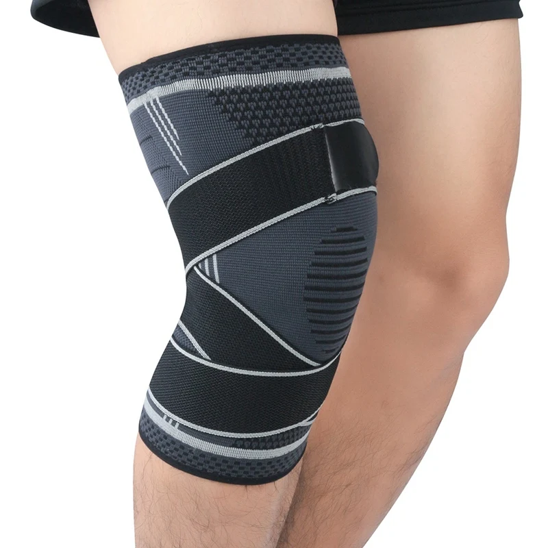 

1PC Sports Kneepad Men Pressurized Elastic Knee Pads Support Fitness Gear For Running Basketball Volleyball Brace Protector