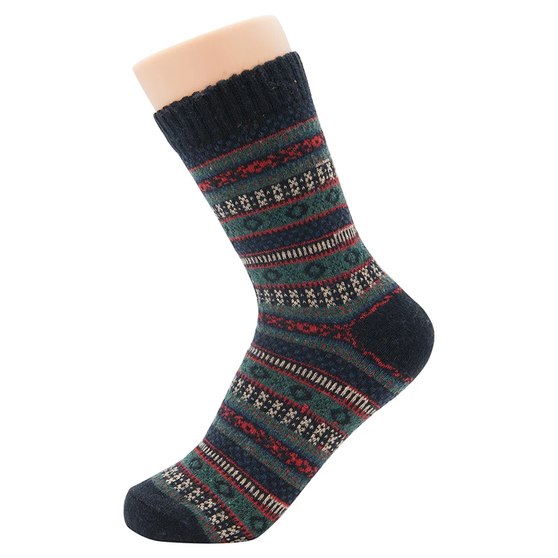 Men's Thick Wool Socks Casual Winter Thick Warm Socks High Quality Crew Sock Harajuku Retro Warm Wool Dress Socks Warm Sock