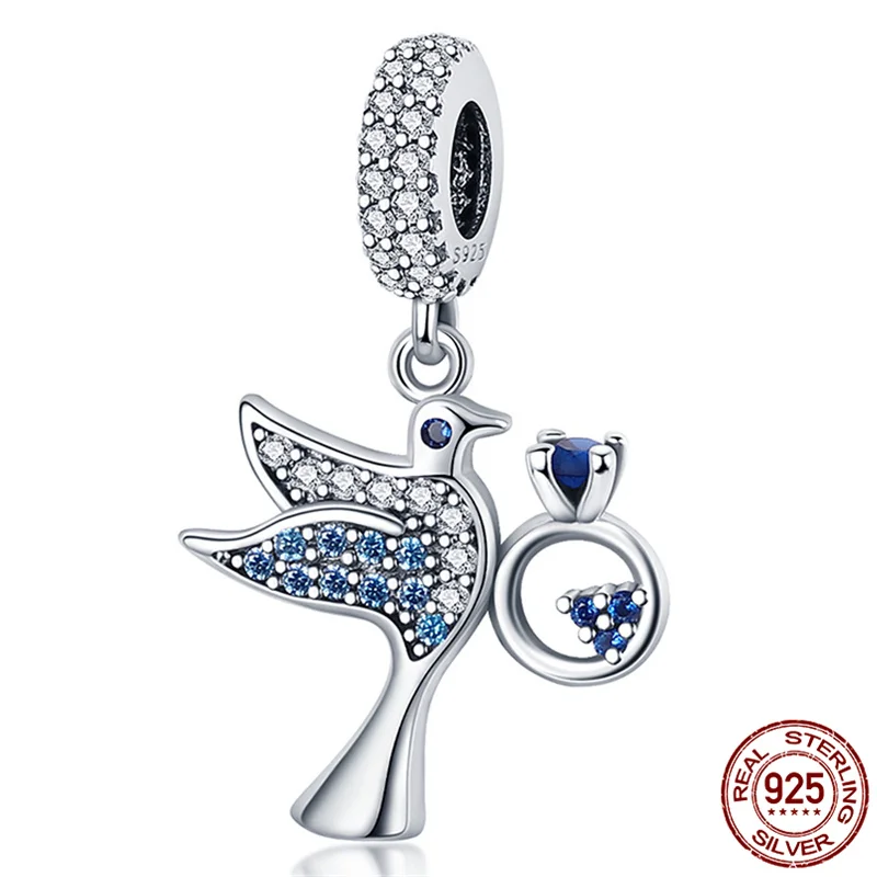 

100% Real 925 Sterling Silver Woodpecker Charam Fit Original pandora Bracelet&Bangle For Women Birthday Fashion Jewelry