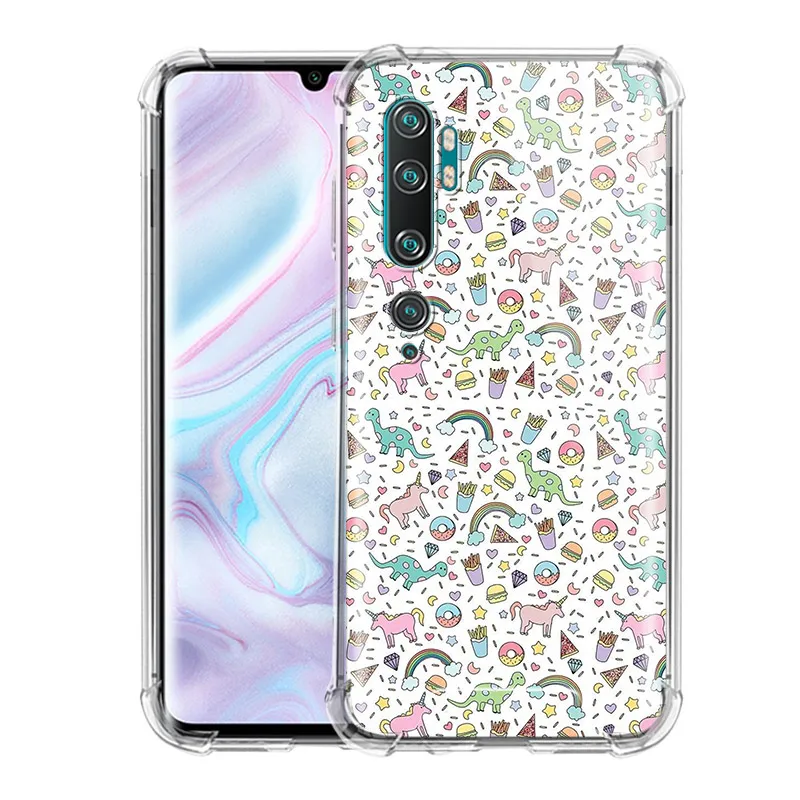 

Soft Case for Xiaomi Mi 11 Poco X3 NFC 10T Pro Note 10 Lite 5G 9T CC9E A2 Airbag Phone Cover Clear Funda Cactu Dinosaur Printing