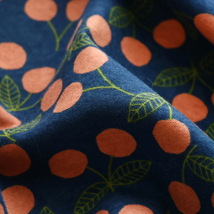 

0.5m Pure Cotton Brushed Cherry Printed Cotton Fabric For Spring And Autumn Dress Shirt Girl Fashion Clothing Handmade Diy Cloth