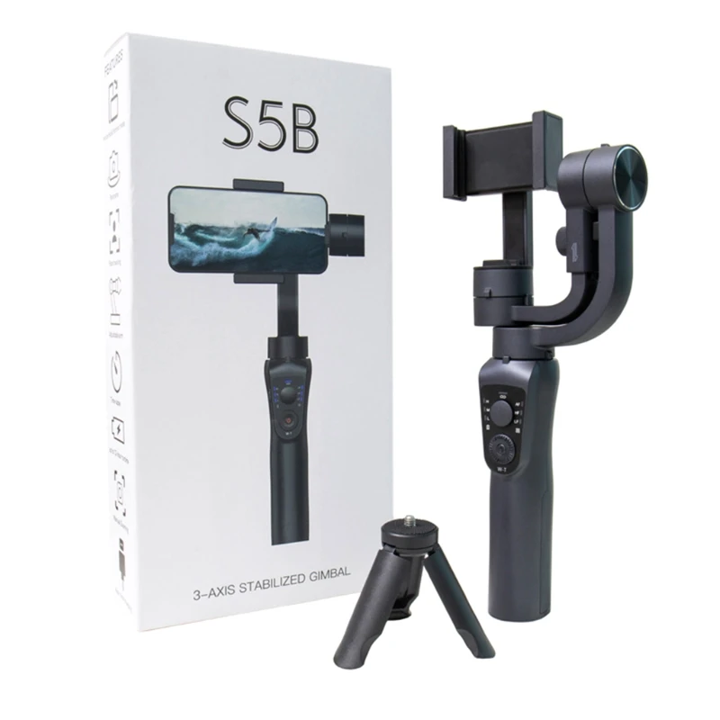 

New S5B 3-Axis Gimbal Stabilizer Handheld Cellphone Action Camera Holder Anti-shake Video Record Smartphone Gimbal for Phone