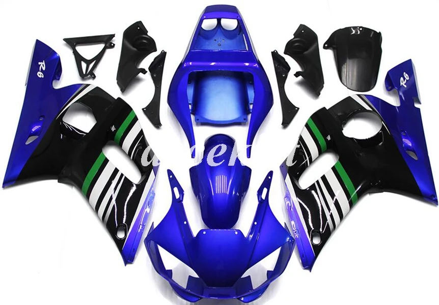 

4 подарки новые из АБС-пластика для мотоцикла обтекатели комплект подходит для YAMAHA YZF-R6 1998 1999 2000 2001 2002 r6 98-02 кузова комплект цвет синий, черный;...