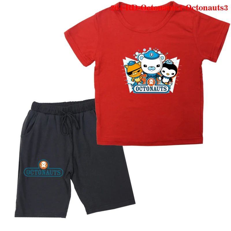 

Cool Kid Boys Summer Clothes Outfit The Octonauts Fashion Short-sleeved T-shirt Cotton Shorts Tshirt Set Children Pants Clothing