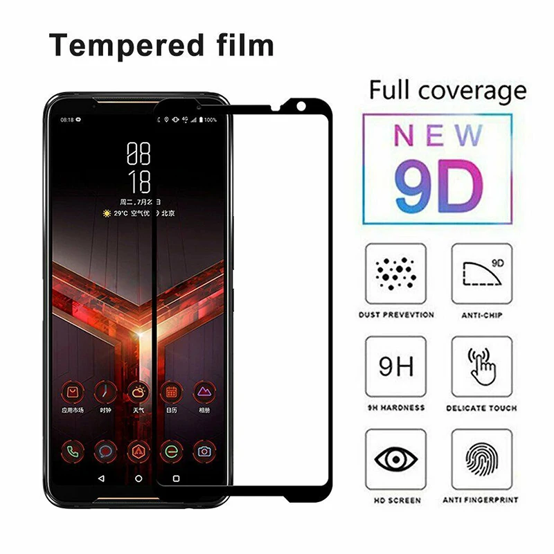 

UGI 3-1PCS Full Tempered Glass For ASUS Rog Phone 1 2 3 Screen Protector Front Film Cover HD Guard Safety protective Ultra Thin
