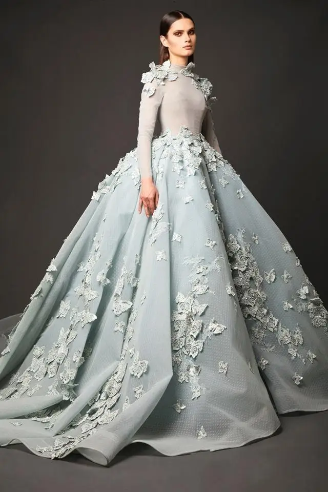 Платья для выпускного вечера с высокой горловиной Elie Saab 2020 вечернее платье