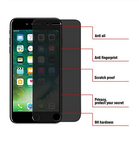 Антишпионский протектор экрана для iphone 7 8 Plus X стекло на 6 R XS макс. закаленное