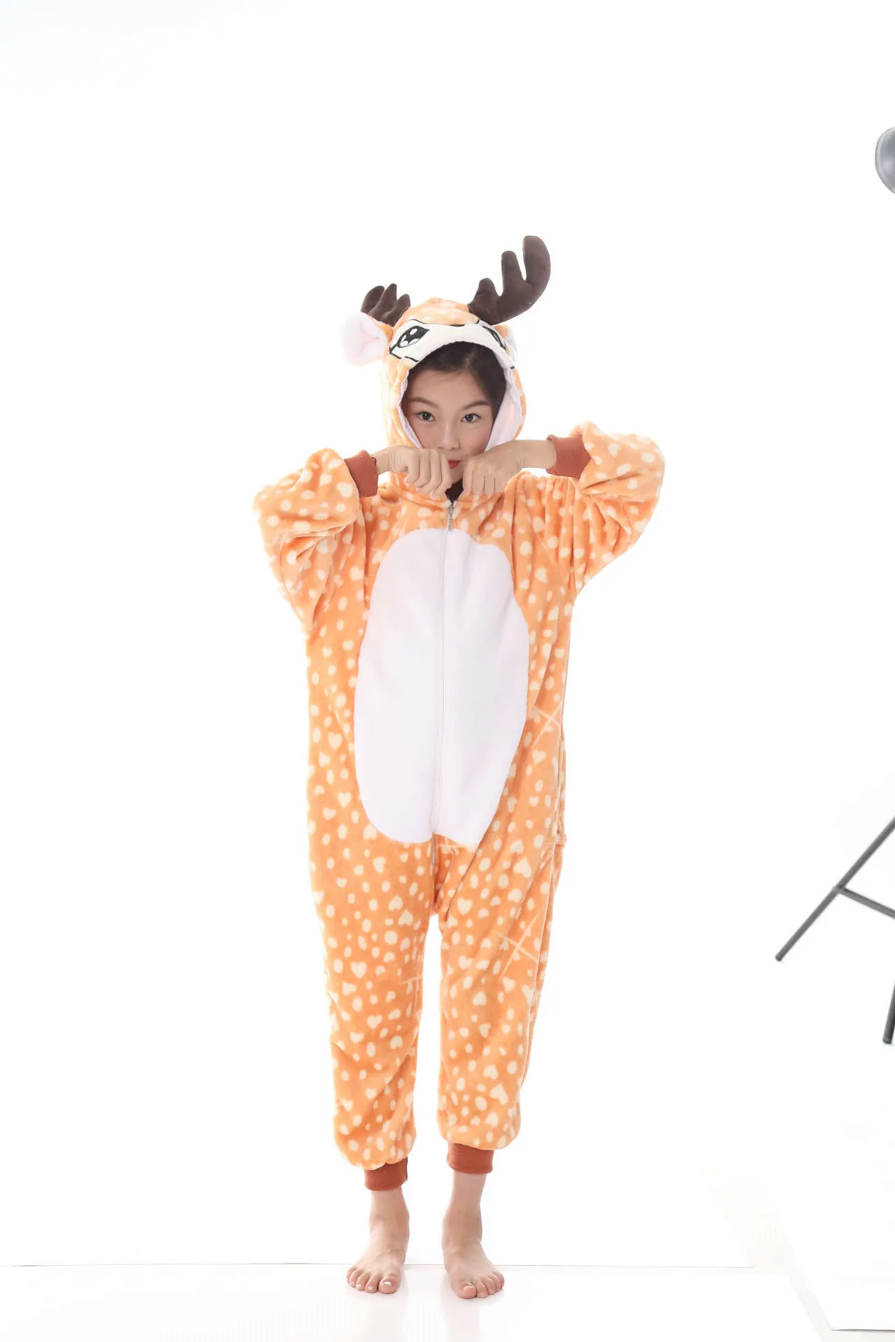 Фланелевые Кигуруми для взрослых комбинезон с оленем мультяшная Пижама