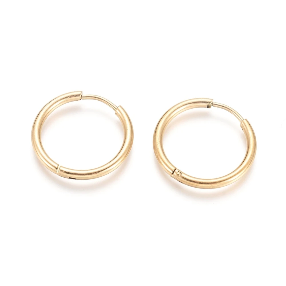 

1 Pair Vacuum Plating 304 Stainless Steel Earrings with 316 Surgical Stainless Steel Pin Golden 12 Gauge 20x2mm Pin: 1mm