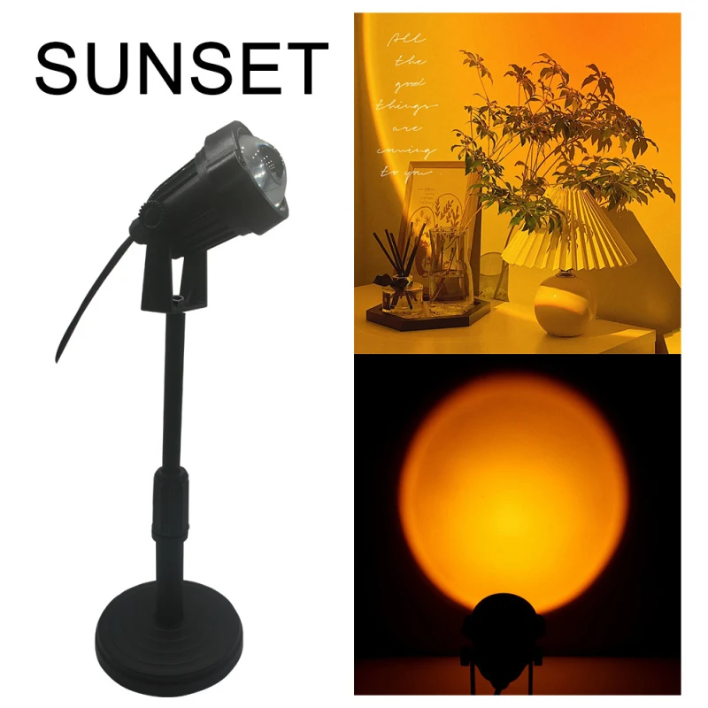 

Sundown Projection Lamp LED Rainbow Projector Atmosphere Night Lights For Photo Background Bedroom Room Decoration Desk Lamp 5W