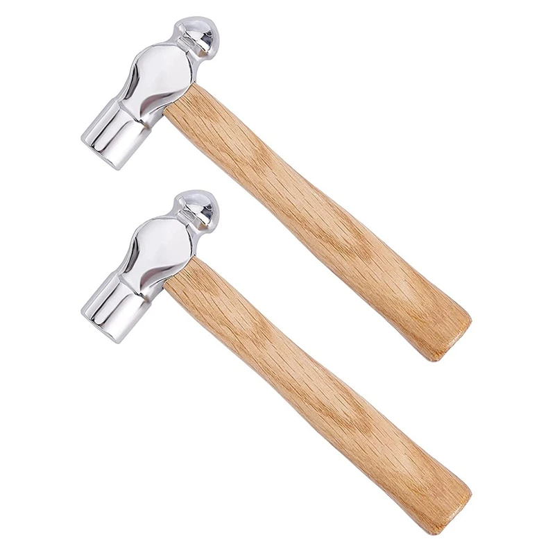 

2Pcs Ball Peen Hammer 4Oz Metal Jewelry Hammer Dual-Sided Metal Hammer Portable Steel Hammer 15.5cm/6.1inch