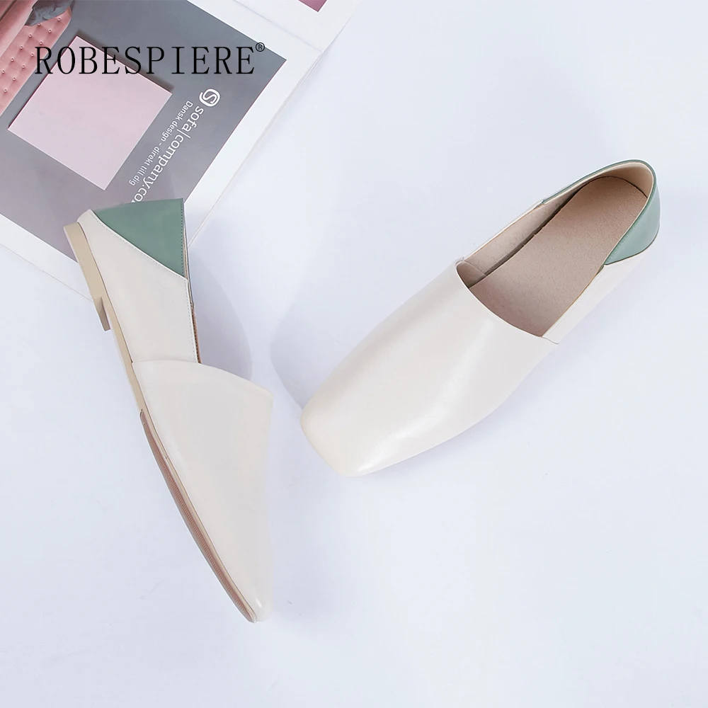 Женские туфли лодочки на низком каблуке ROBESPIERE повседневные из натуральной кожи