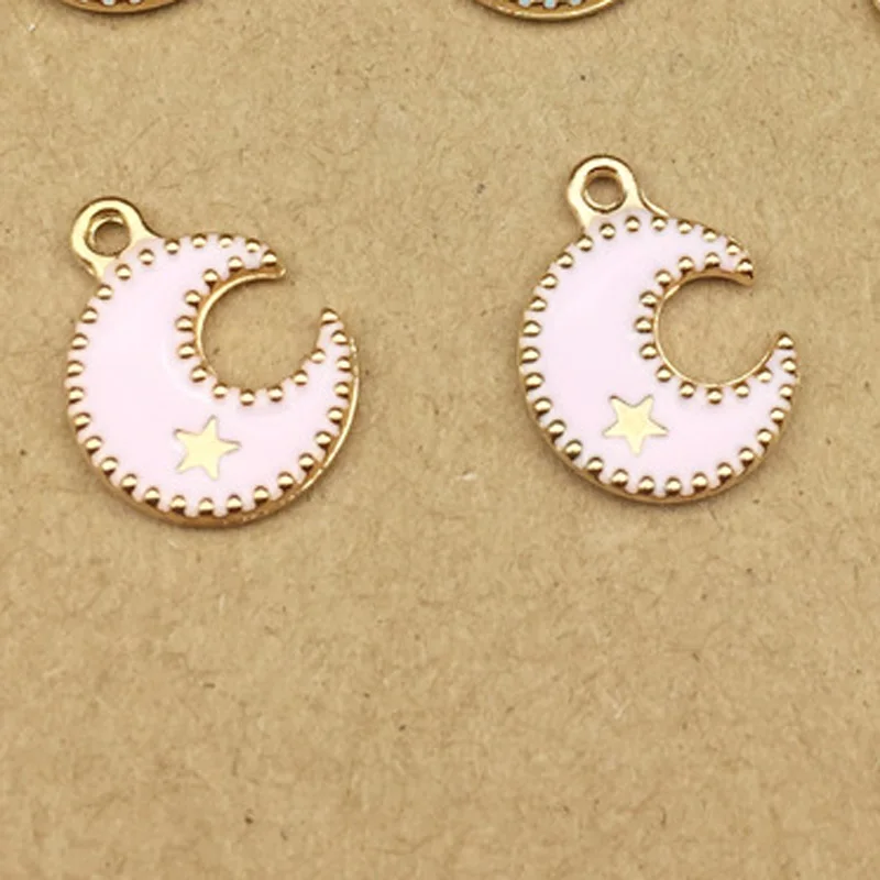 2018Popular new alloy dangle charms 10pcs New creative star moon pendants accessories enamel heart | Украшения и аксессуары