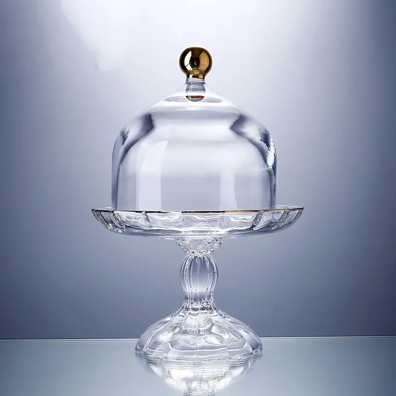 Стеклянная тарелка подставка для торта фруктовые конфетные тарелки обеденные