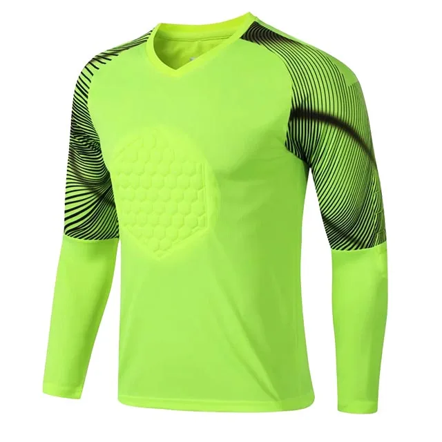 green Long sleeve Мужские Вратарские футбольные майки, наборы, футбольные Вратарские Вратари, трикотажные штаны, футбольные регби, трикотажные изделия, форма вратаря - Цвет: green Long sleeve