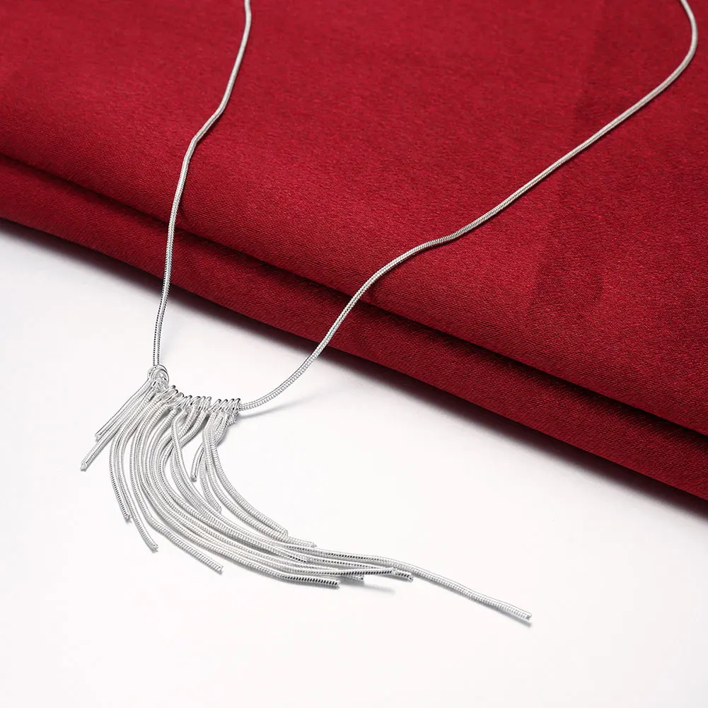 

Tassels Snake Chain Necklaces For Women 925 Stamp Wedding Party Luxury Fashion Jewelry Christmas Female Gift