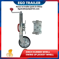 egotrailer 8 jockey wheel swing up solid rubber wheel 1500lbs caravan rv boat trailer jack parts