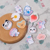 cute brooches 2021 new fashion badge daisy rabbit bunny panda dog fruit pin accessories for coat bag cartoon animal jewelry