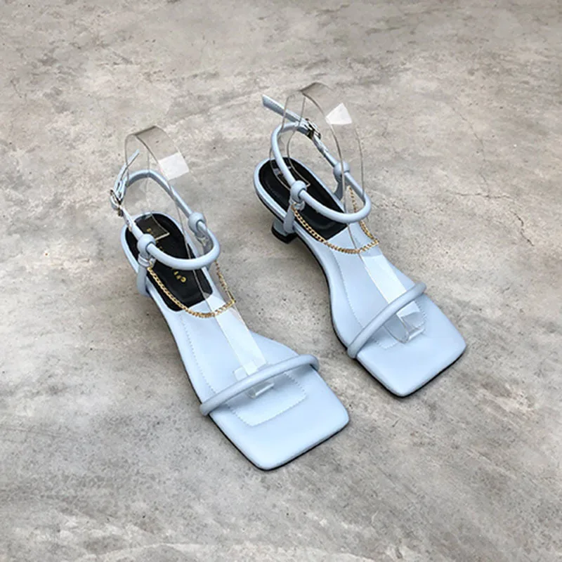 Женские босоножки на высоком каблуке [DEAT] черные из искусственной кожи с