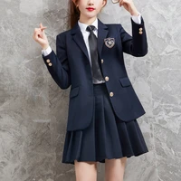women dress set jk japan preppy style cute kawaii high school class girl student uniform blazers clothes