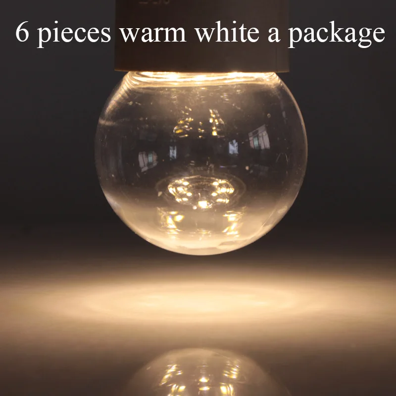 6pcs warm white 6 шт. лампадин Светодиодная лампа E27 B22 6 цветов 12 в 24 в 110 В 220 В мини шар пузыря 360 градусов энергосберегающая лампа G45 ночные лампы - Испускаемый цвет: 6pcs warm white