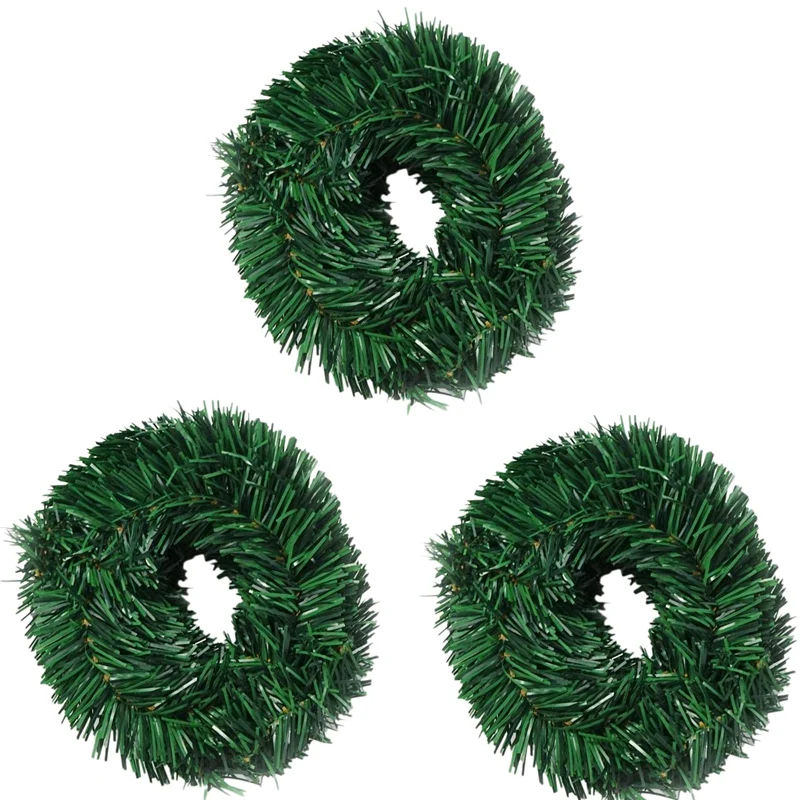 

3Pcs Simulation PVC Pine Bar Rattan Christmas Tree Ring Accessories Venue Layout Decoration 3CMx7.