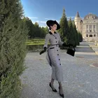 Винтажное зимнее новое оригинальное элегантное модное черное бархатное шерстяное пальто Le Palace, приталенное Женское пальто для вечерние, 2021