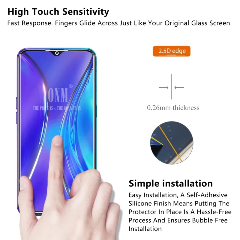 2 шт. закаленное стекло для Realme X2 Защита экрана 2.5D 9H Премиум Закаленное защитная