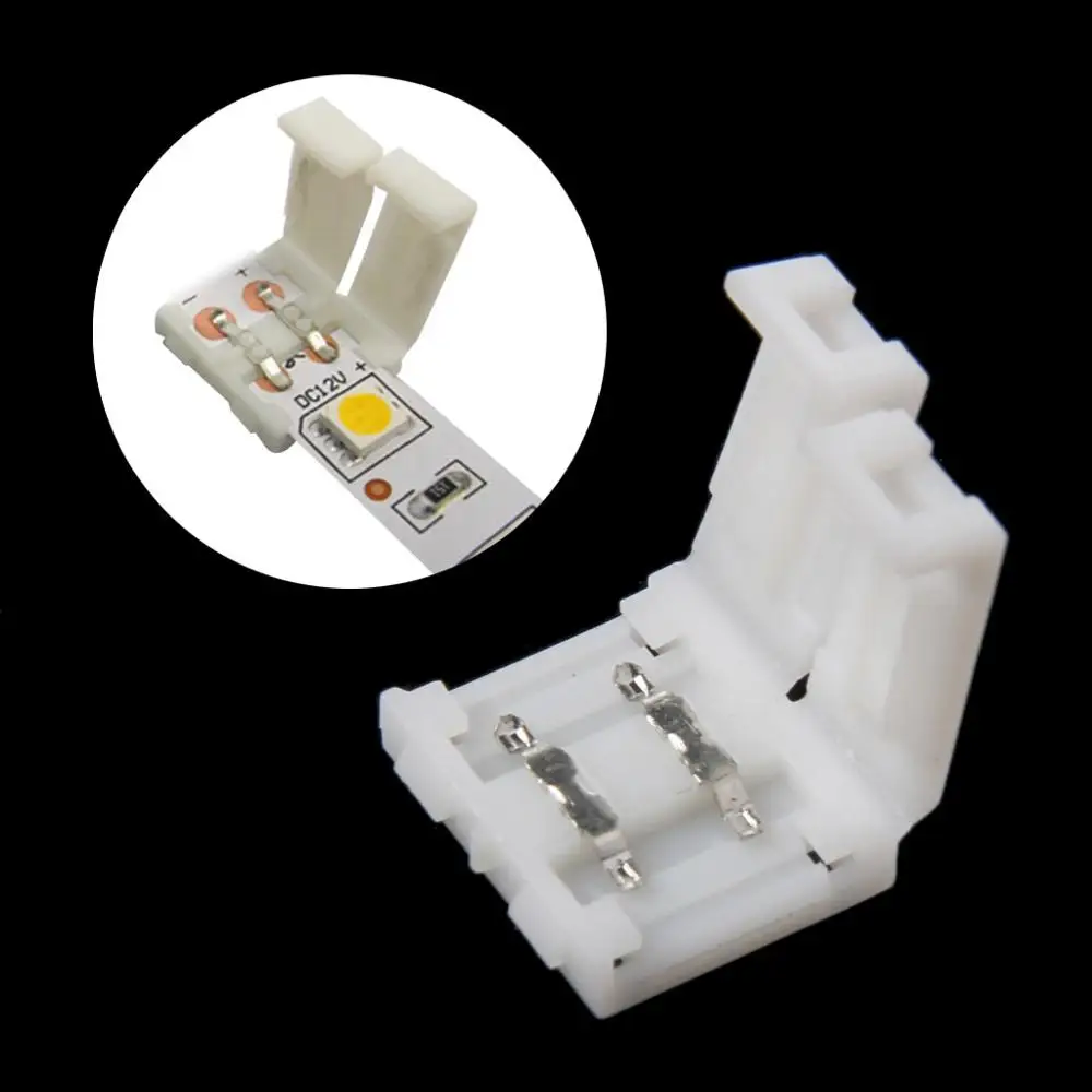 Solderless зажим-на соединитель 2 Pin 10 мм для 5050 одноцветный светодиодный светильник |
