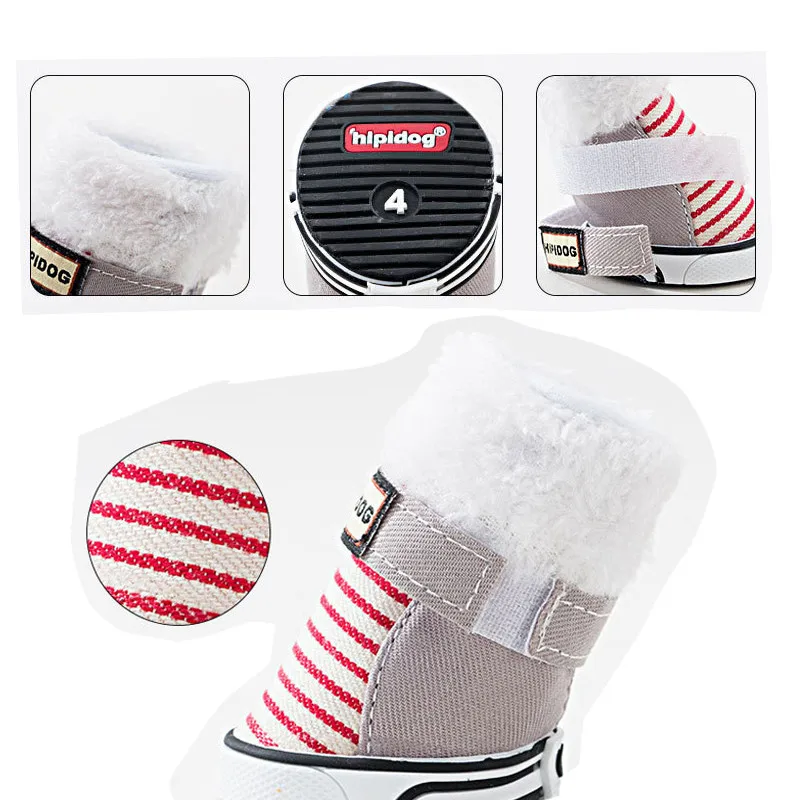 4 шт для питомцев зимний теплый ботинки щенок Смешанный хлопок теплая зимняя
