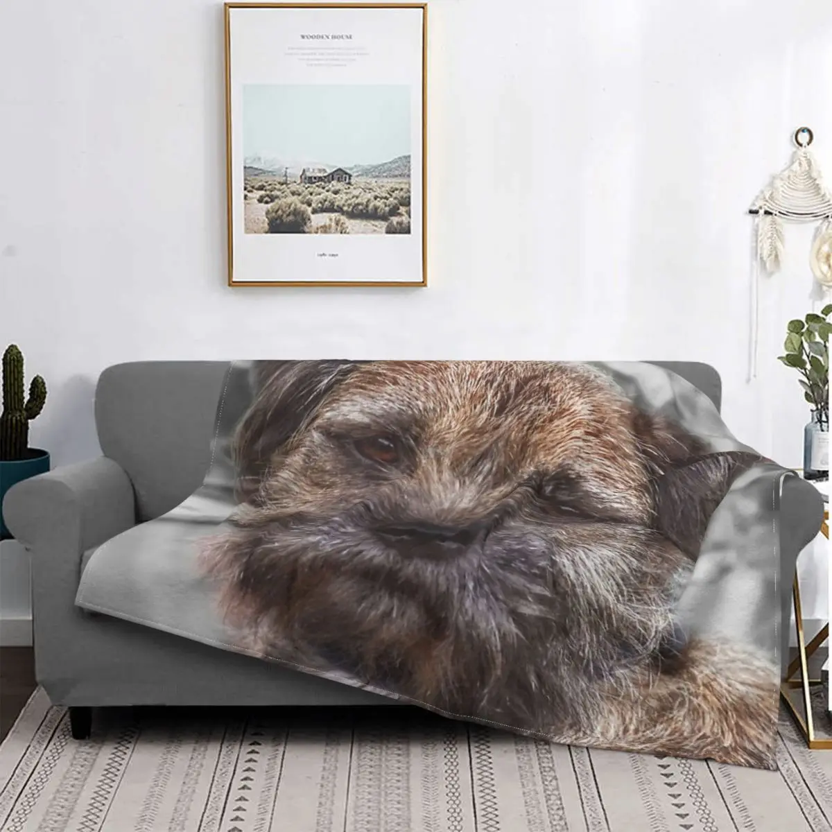 

Blue - Border Terrier-Manta a cuadros para cama, edredones para sofá, manta de Picnic, ropa de cama y fundas