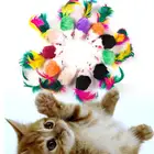 10 шт. кошка игрушка ложная мышь игрушки для кошек мини забавные игрушки для кошек с красочным пером Плюшевые Мини-мыши
