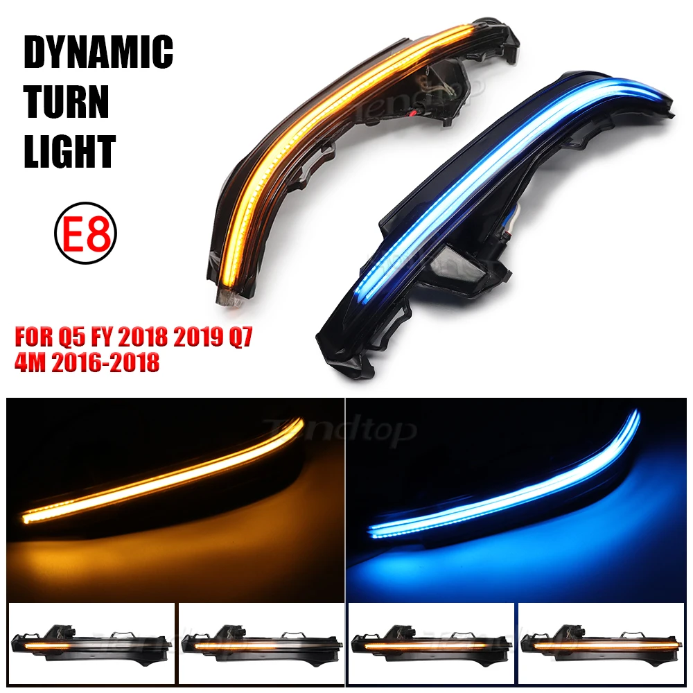 

Светодиодный Зеркало заднего вида Индикатор динамический сигнал поворота светильник для Audi Q5 FY Q7 и формирующая листы для кровли 4 м 2016 2017 2018 ...