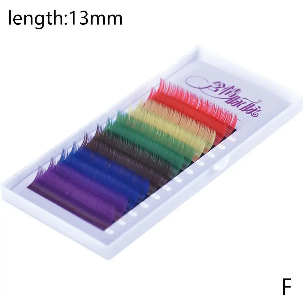 Universal 12 rows Mix Color Eyelash Extension Individual Mink Fake Rainbow Colored Eyelashes Natural Soft Colorful False Lashes | Красота и