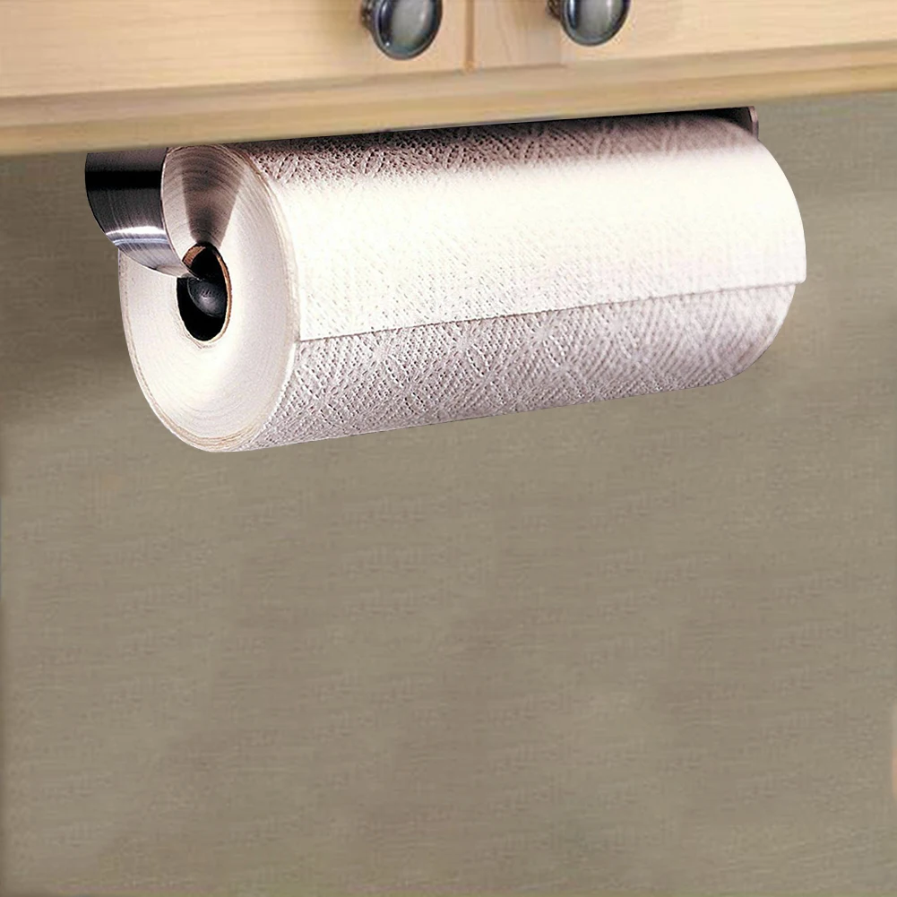 

Home Stainless Steel Wall Mount Easy Install Bathroom Restaurant Space Saving Kitchen Hotel Paper Towel Holder Multipurpose