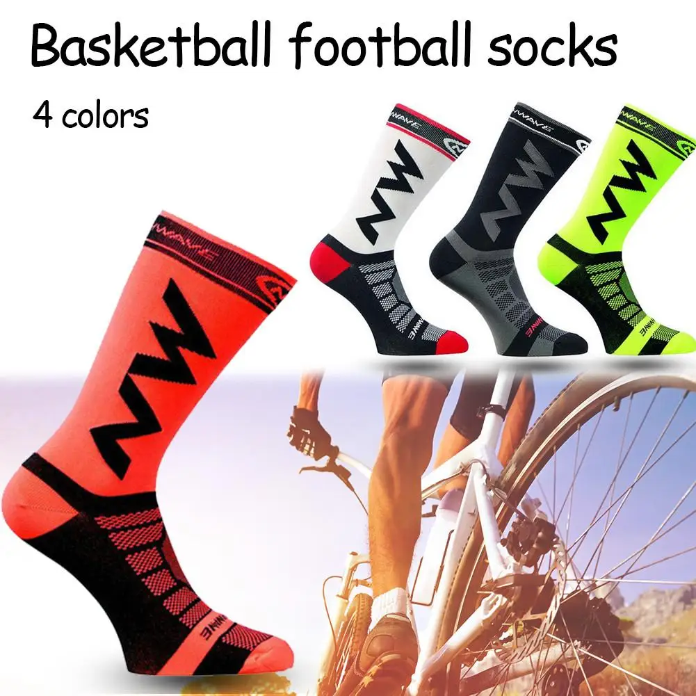 Мужские и женские мужские дышащие быстросохнущие нейлоновые велосипедные носки