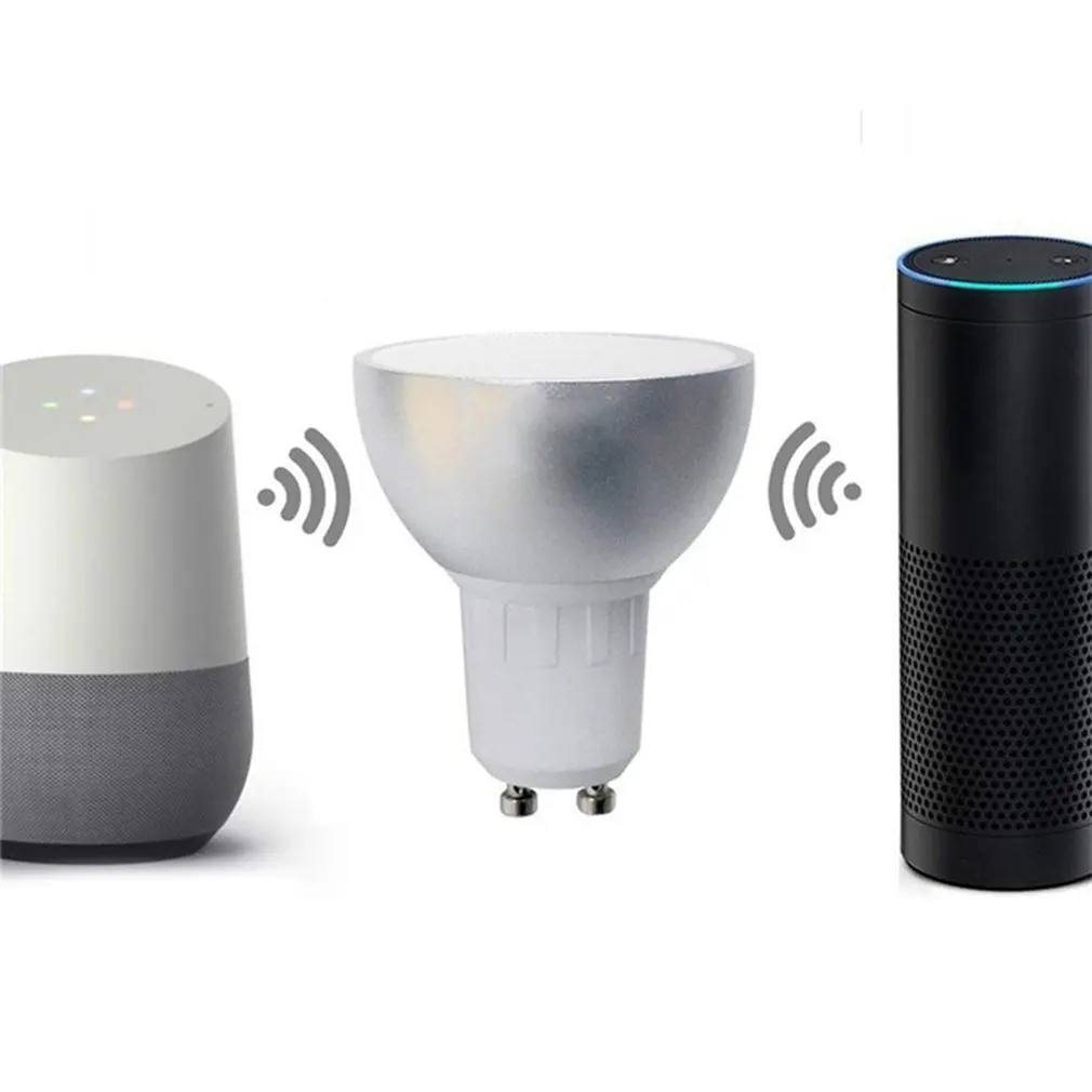 Smart Wifi Spotlight Gu10 Voice-Activated Color-Changing Bulb Light Mobile Phone App Remote Control Led | Лампы и освещение