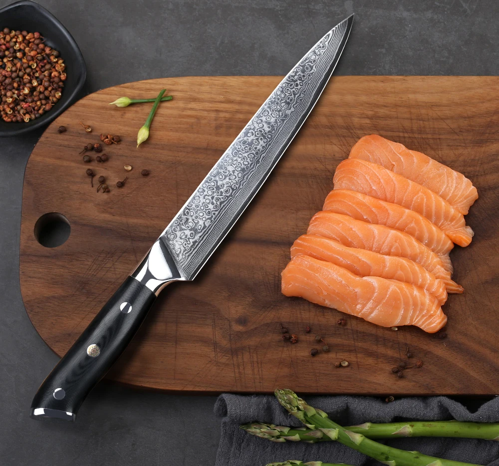 2019 TURWHO 8 ''нож для нарезки Дамасские кухонные ножи 67 слоев VG10 стальной нож мяса