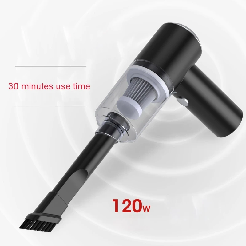 

USB Rechargeable 6000Pa 120W Powerful Wireless Vacuum Cleaner for Car Home