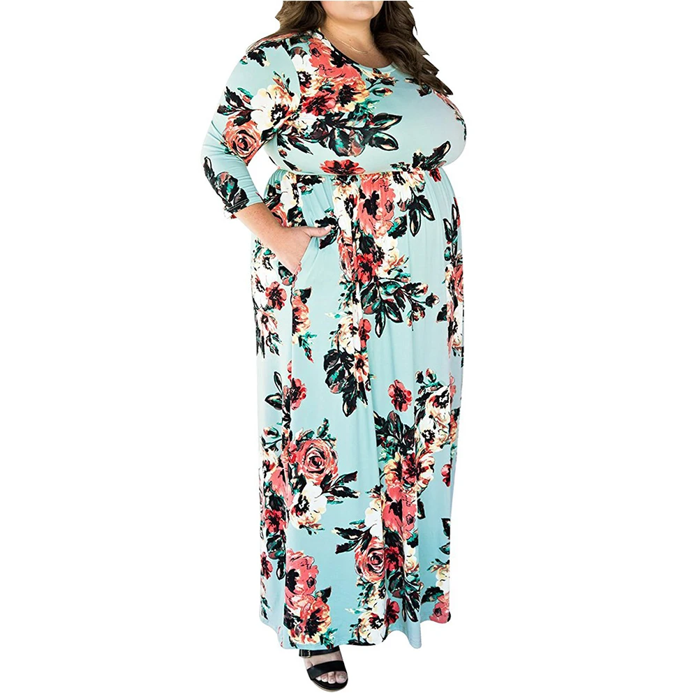4xl 5xl Большие размеры Винтажные Платья с цветочным принтом большие женское