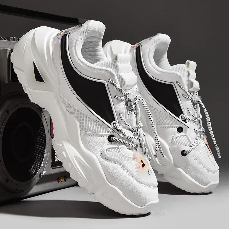 

Кроссовки мужские на толстой нескользящей подошве, износостойкие удобные, дышащие, повседневная индивидуальная обувь ручной работы на пло...