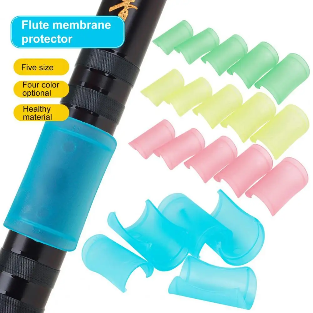 

5Pcs/Set Beautiful CDEFG Tuning Flute Membrane Protector Healthy Protective Case Solid Color Performance Accessories
